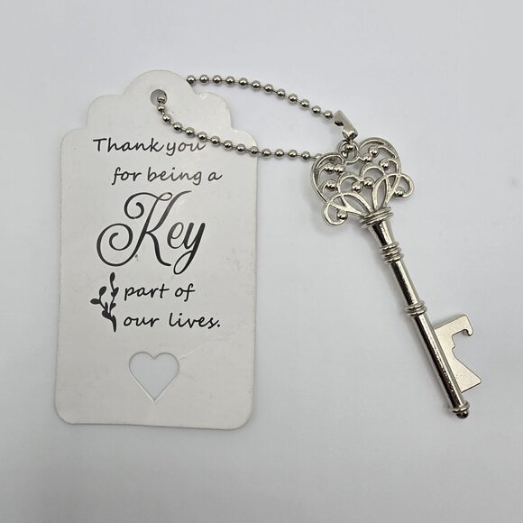 Thank You Gift Master Skeleton Key SilverTone Filigree Retro Style Bottle Opener - Picture 1 of 6